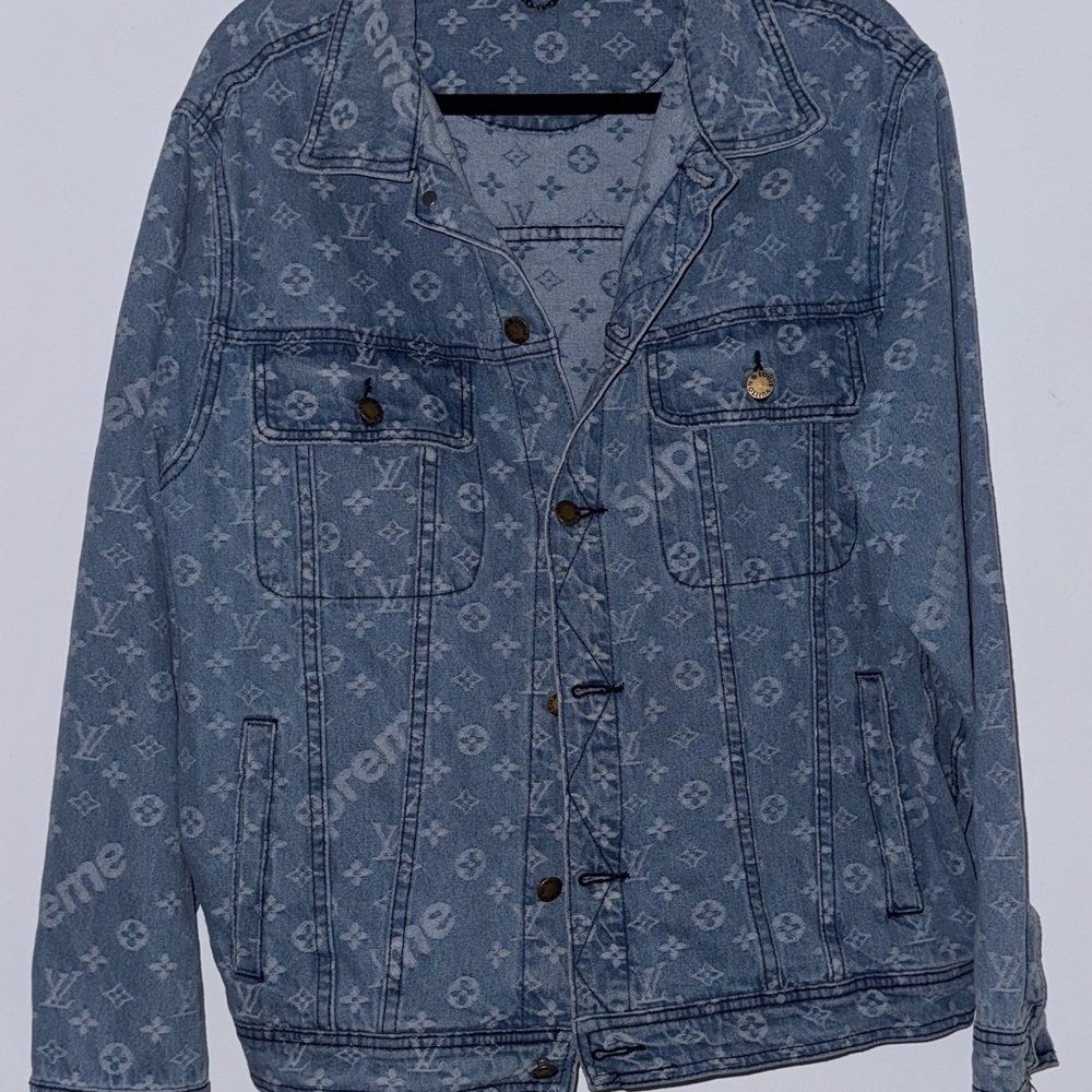 Louis Vuitton Blue Monogram Denim Trucker Jacket